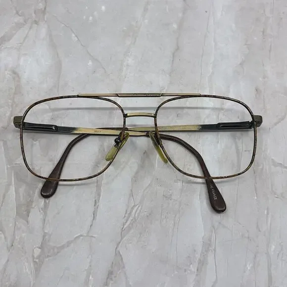 Vintage L'Amy Foxboro France 140mm CC32 L124 Aviator Eyeglasses Frames TG7-G2-10 - Picture 1 of 9